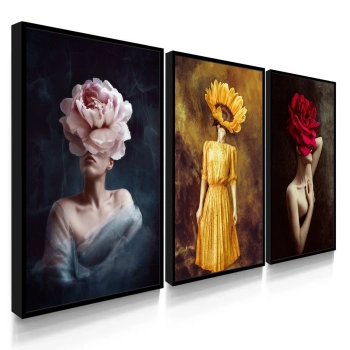 Quadro Decorativo Mulheres Flores