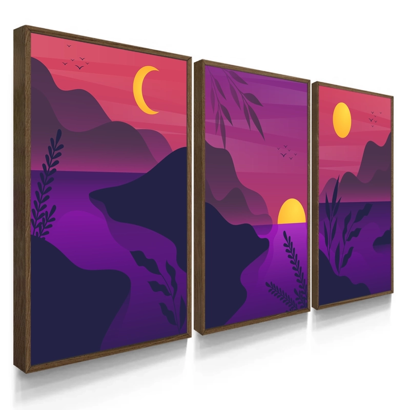 Quadro Decorativo Anoitecer Roxo Quadro Decorativo Anoitecer Roxo