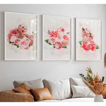 Quadro Decorativo Busto Flores