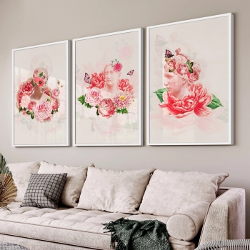 Quadro Decorativo Busto Flores