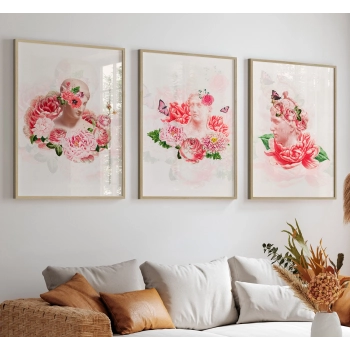 Quadro Decorativo Busto Flores