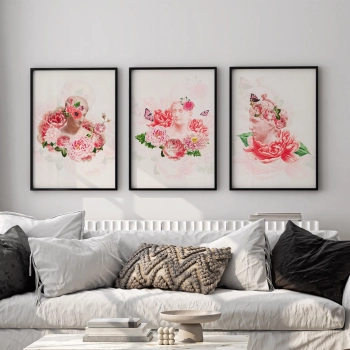 Quadro Decorativo Busto Flores