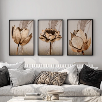 Quadro Decorativo Flor Cobre Claro