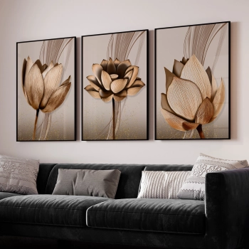 Quadro Decorativo Flor Cobre Claro