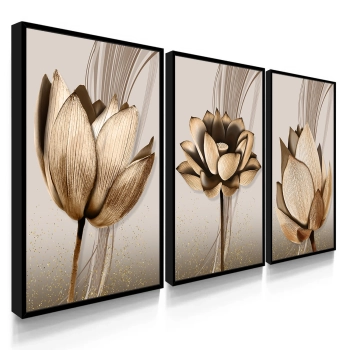 Quadro Decorativo Flor Cobre Claro