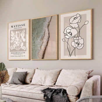 Quadro Decorativo Matisse Bege Mar