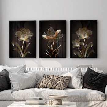 Quadro Decorativo Flor Marrom