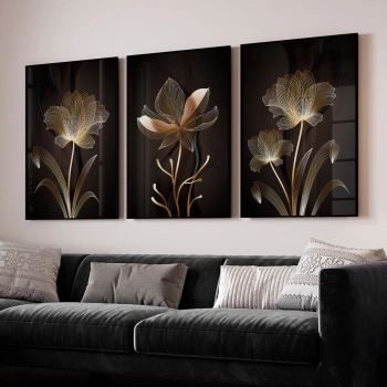 Quadro Decorativo Flor Marrom