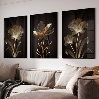 Quadro Decorativo Flor Marrom