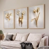 Quadro Decorativo Flor Branco Ouro