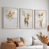 Quadro Decorativo Flor Branco Ouro
