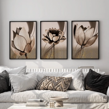 Quadro Decorativo Flor Platina