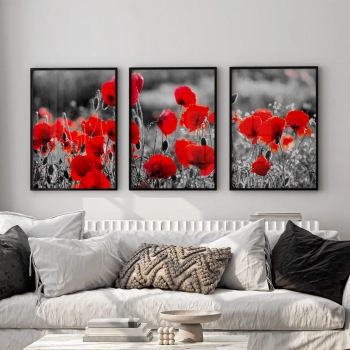 Quadro Decorativo Jardim Vermelho