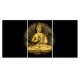 "Quadros Decorativo Buda Preto e Dourado Horizontal
