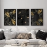 Quadro Decorativo Folhagens Preto Dourado