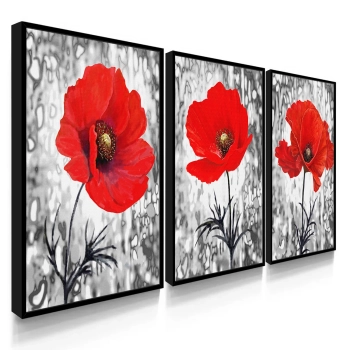 Quadro Decorativo Flores Vermelhas