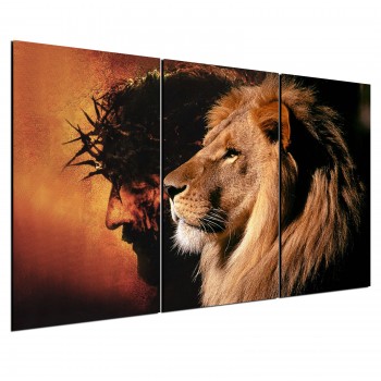 "Quadro Decorativo Jesus e Leão de Juda