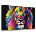 Quadro Decorativo Leão "Colors"