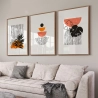 Quadro Decorativo Boho Laranja Folhas