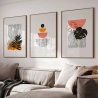 Quadro Decorativo Boho Laranja Folhas
