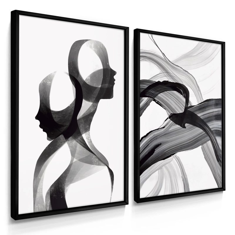 Quadro Decorativo Duo Casal Abstrato Quadro Decorativo Duo Casal Abstrato