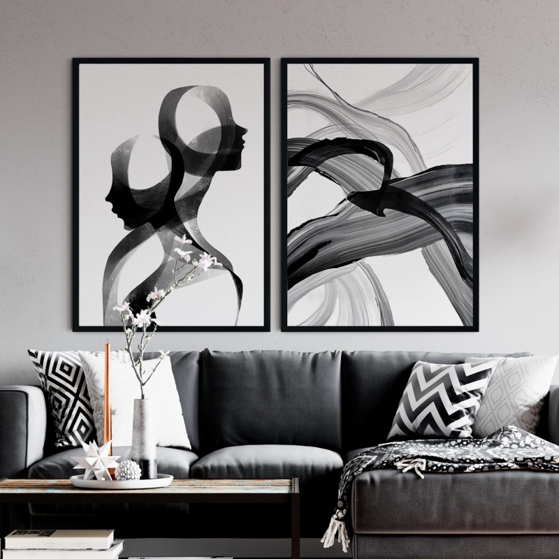 Quadro Decorativo Duo Casal Abstrato