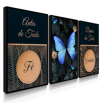 Quadro Decorativo Borboleta Fé