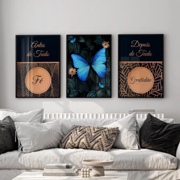 Quadro Decorativo Borboleta Fé