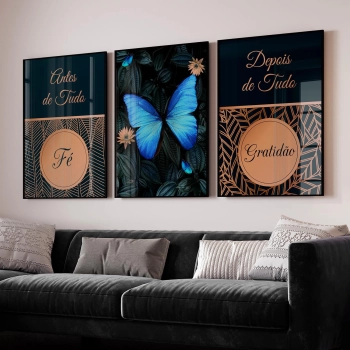 Quadro Decorativo Borboleta Fé