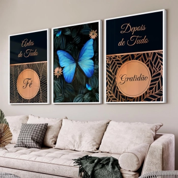 Quadro Decorativo Borboleta Fé