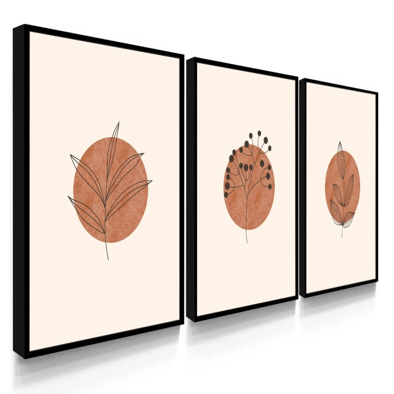 Quadro Decorativo Boho Formas Botânicas Quadro Decorativo Boho Formas Botânicas