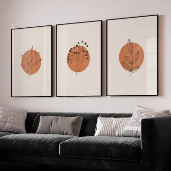 Quadro Decorativo Boho Formas Botânicas