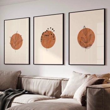 Quadro Decorativo Boho Formas Botânicas