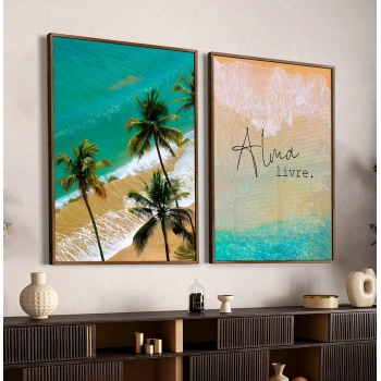 Quadro Decorativo Duo Praia Alma Livre