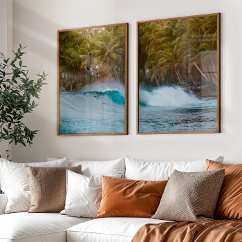 Quadro Decorativo Duo Praia Onda Tropical