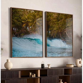 Quadro Decorativo Duo Praia Onda Tropical
