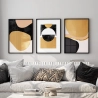 Quadro Decorativo Abstrato Preto e Dourado