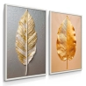Quadro Decorativo Duo Folhas Douradas