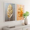 Quadro Decorativo Duo Folhas Douradas