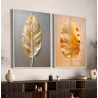 Quadro Decorativo Duo Folhas Douradas