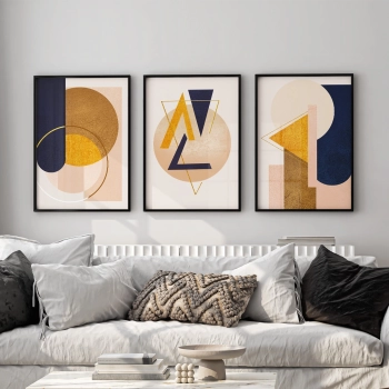 Quadro Decorativo Geométrico Tons Terrosos