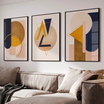 Quadro Decorativo Geométrico Tons Terrosos