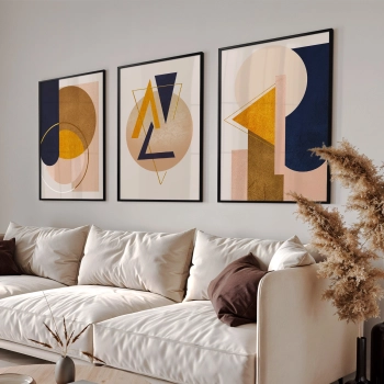 Quadro Decorativo Geométrico Tons Terrosos