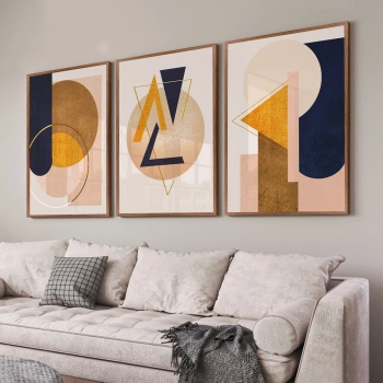Quadro Decorativo Geométrico Tons Terrosos