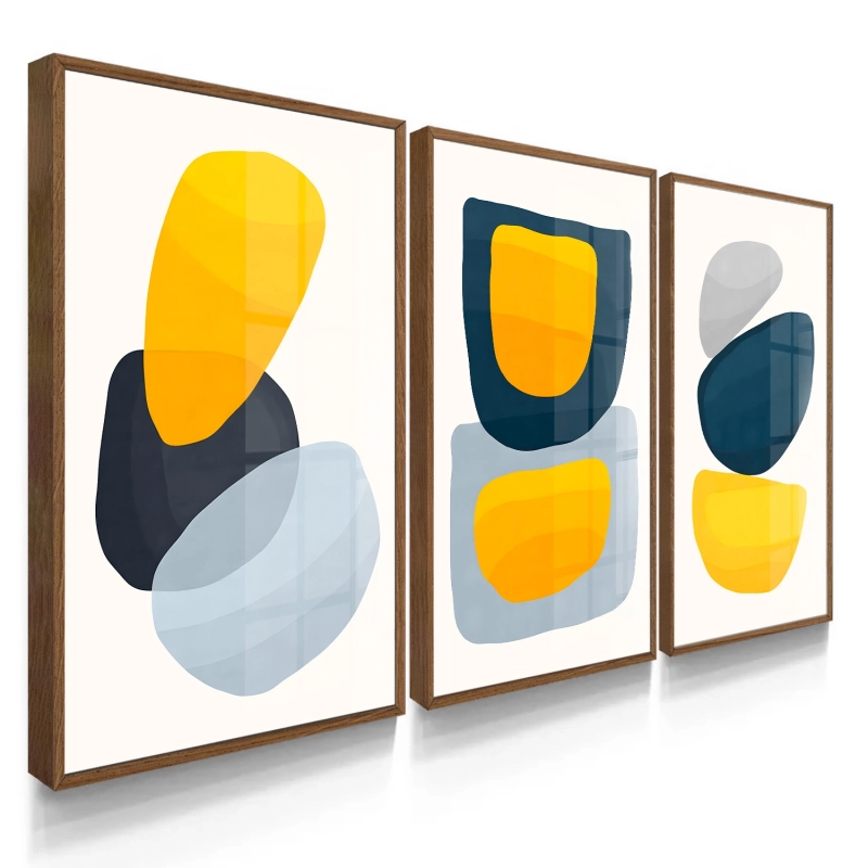 Quadro Decorativo Trio Abstrato Amazul Quadro Decorativo Trio Abstrato Amazul