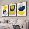 Quadro Decorativo Trio Abstrato Amazul