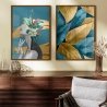 Quadro Decorativo Duo Mulher e Flores Turquesa