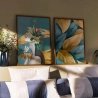 Quadro Decorativo Duo Mulher e Flores Turquesa