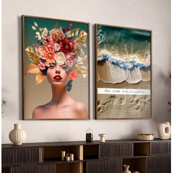 Quadro Decorativo Duo Mulher Florescer