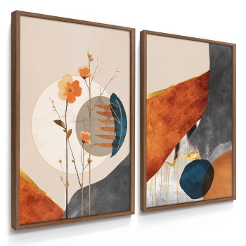 Quadro Decorativo Duo Boho Flor da Terra